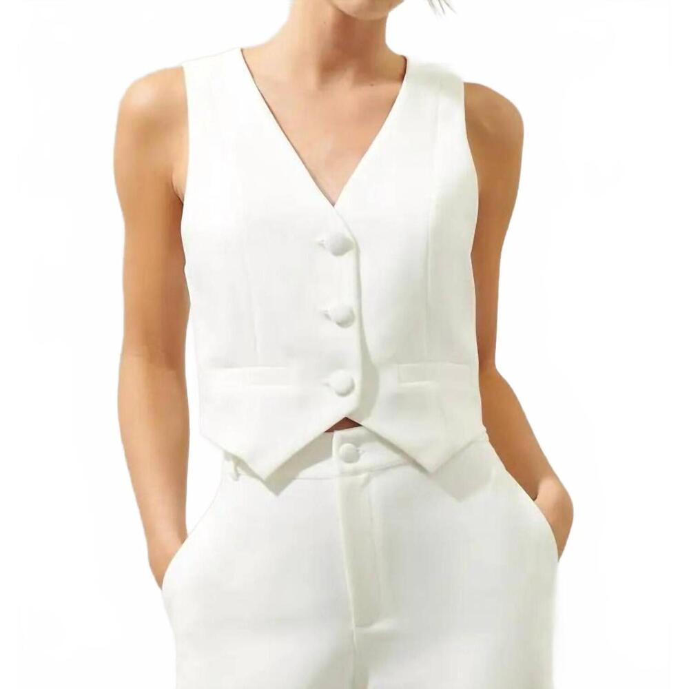 NEW SUGARLIPS chelsea button up vest in white